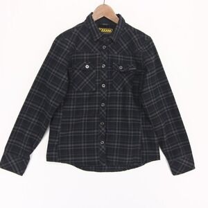KLIM Women’s Black Plaid Button-Down Shirt